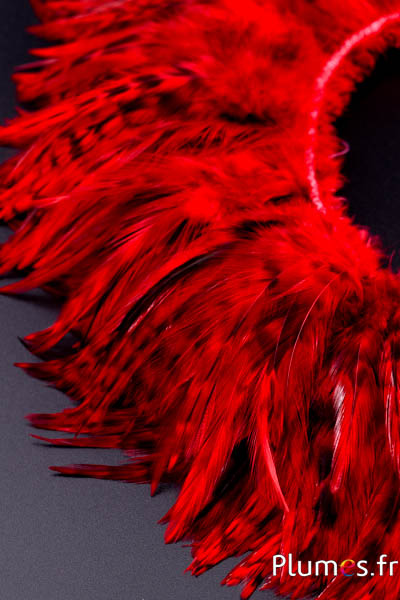 Hahnenfederkragen chin - Länge der Federn 10-15 cm - rot